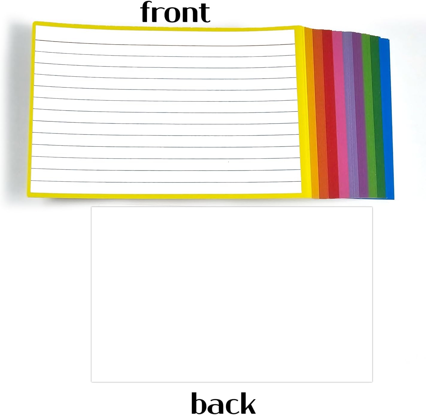 PPAPPAPPIYO 4x6 Lined Index Cards (Set of 50) Note Card, Study Cards, Flash Cards for Studying (Multicolor, 260gsm) (4x6)