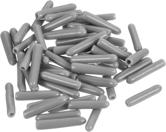 uxcell 50pcs Rubber End Caps Protective Caps 1.5mm ID Vinyl PVC Round Tube Bolt Cap Cover Screw Thread Protectors Light Grey