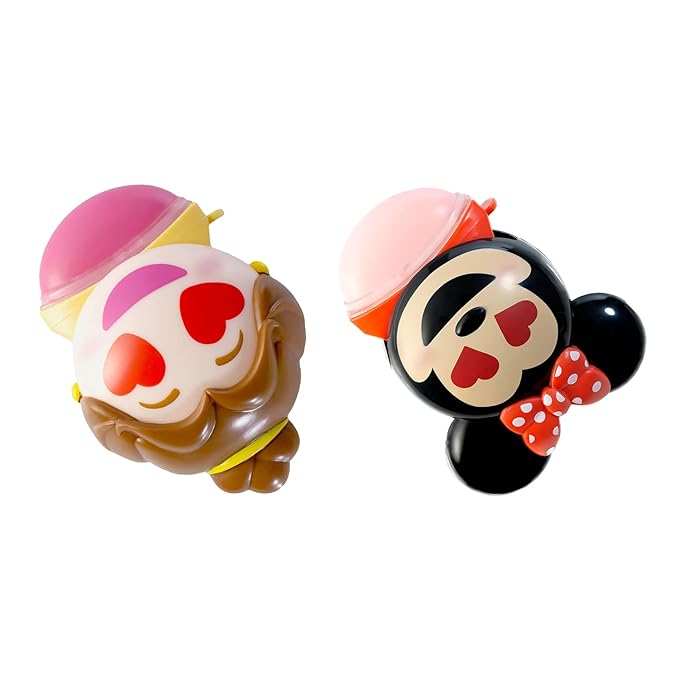 Lip Smacker Disney Minnie Mouse and Beauty And The Beast Belle Emoji Lip Balm Duo, Flavored Strawberry Lemonade, Bow-nade, 2 Pack