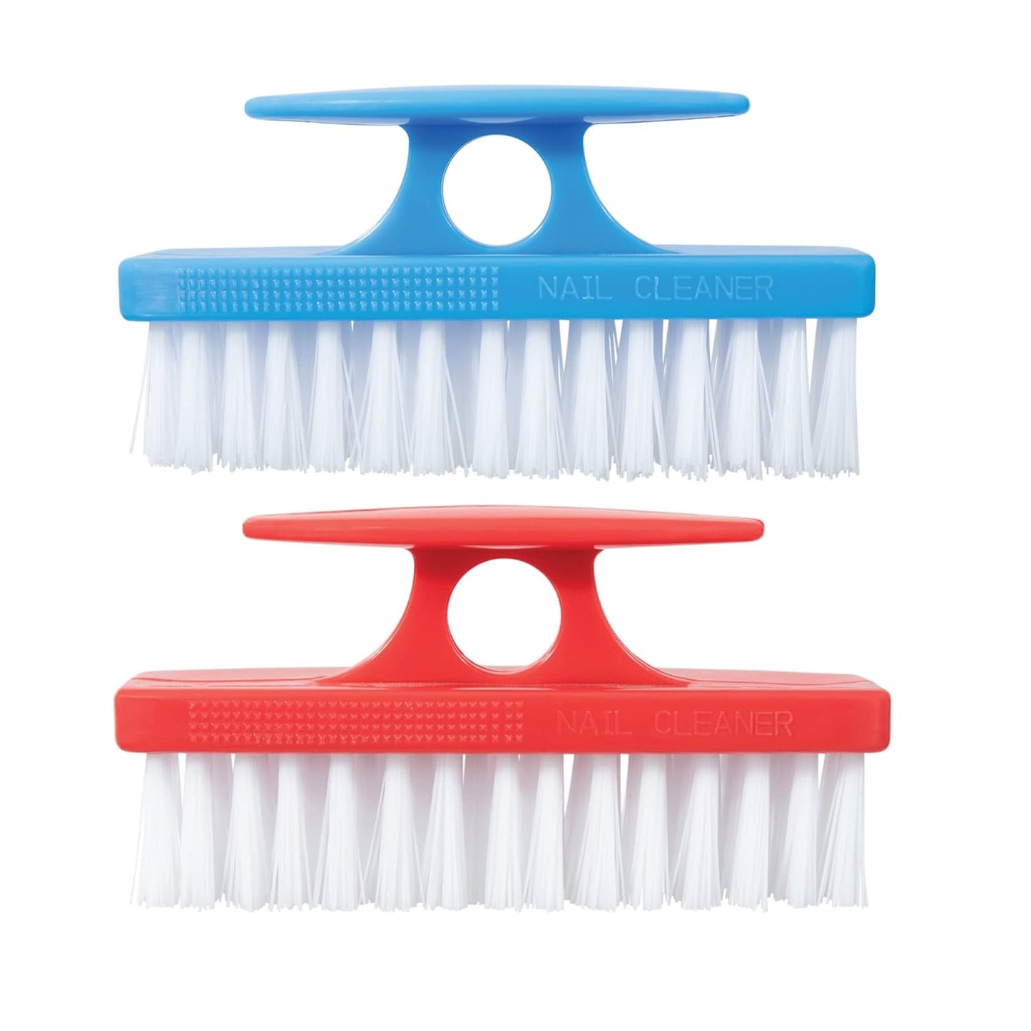 Superio Nail Brush for Cleaning Fingernails, Nail Scrubber Brush, Toe Foot Hands Fingernail Brush Cleaner- Small Scrub Brush- All-Purpose Stiff Cleaning Brush for Home, Kitchen, Work, (2, Blue/Red)