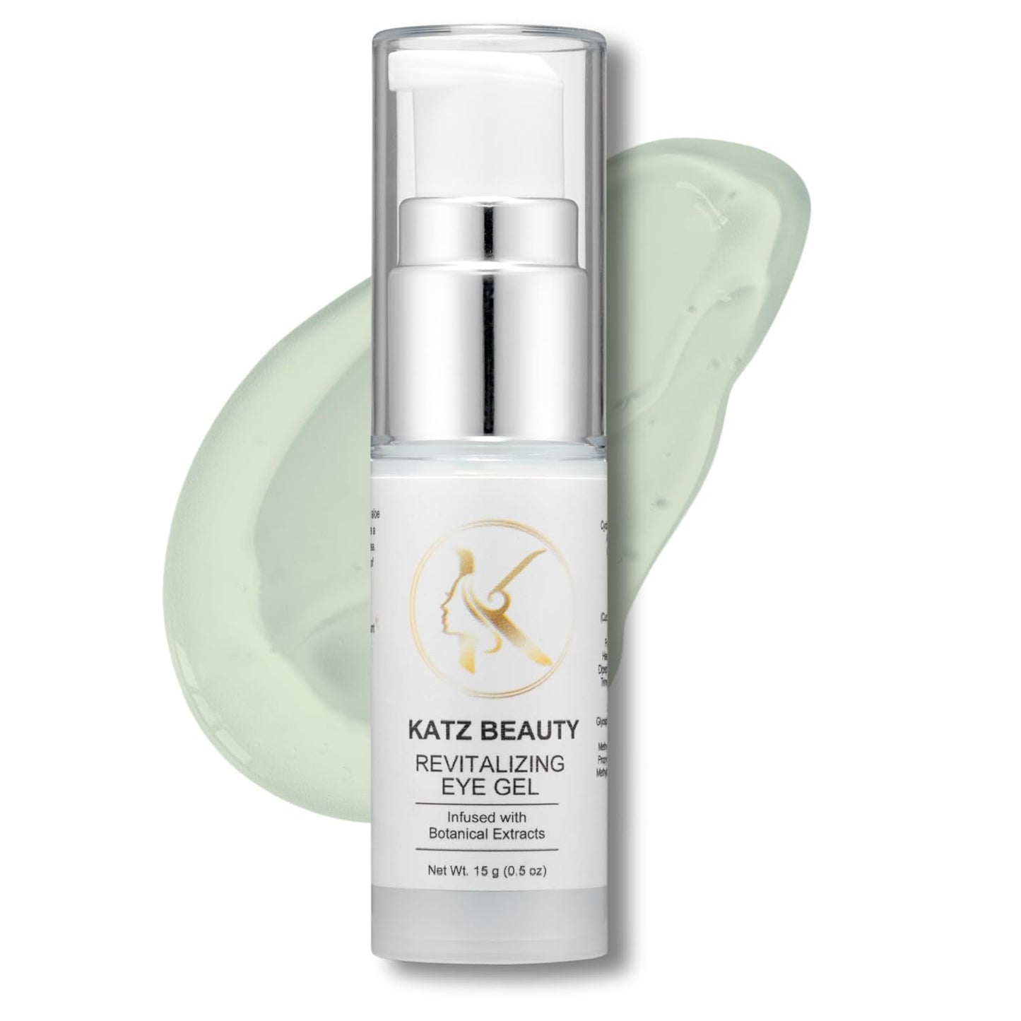 Katz Beauty Revitalizing Eye Gel, 0.5 oz - Hydrating, Brightening & Puffiness-Reducing Eye Cream with Aloe & Cucumber