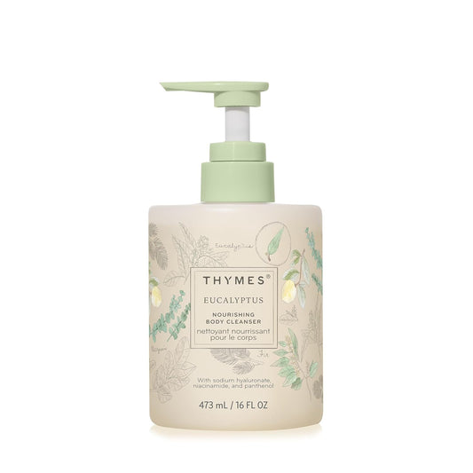 Thymes Nourishing Body Cleanser - Large Moisturizing Body Wash with Pump - Hydrating Cleanser - Notes of Eucalyptus Oil, Lemon, Petitgrain, Bergamot, Lemongrass, & Lush Fir (Eucalyptus, 16 fl oz)