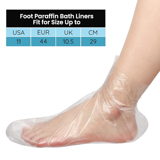 Segbeauty Paraffin Bath Liners for Foot, 400 Counts Plastic Foot Covers, Booties for Feet Thermal Foot Liners, Foot Bags with 400 Snug Closure Stickers for Wax treat-ment Paraffin Wax Machine