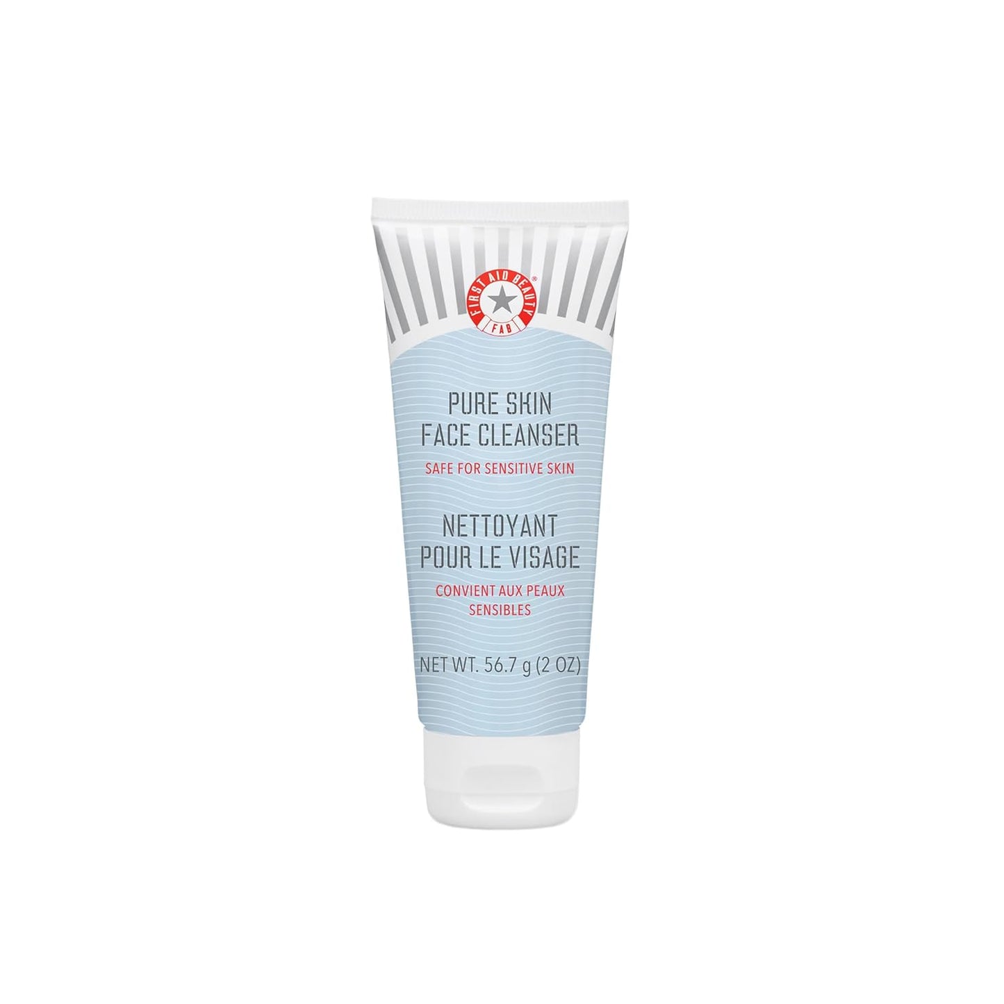 First Aid Beauty - Pure Skin Face Cleanser, Effectively Removes Makeup, Dirt, and Impurities, Gentle Cleanser Leaves Skin Soft & Supple, Safe for Sensitive Skin, Fragrance Free, 2 oz