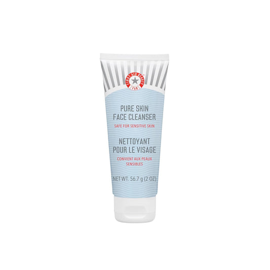 First Aid Beauty - Pure Skin Face Cleanser, Effectively Removes Makeup, Dirt, and Impurities, Gentle Cleanser Leaves Skin Soft & Supple, Safe for Sensitive Skin, Fragrance Free, 2 oz