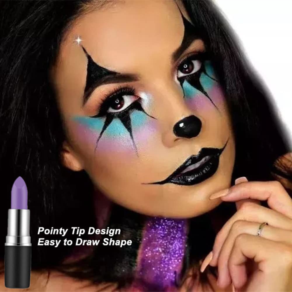 Mysense Light Purple Face Body Paint Stick, Purple Eye Black Stick Baseball Softball Football, High Pigment Body Painting Cream Blendable Stick for Halloween SFX Ursula Costume Cosplay Party Makeup