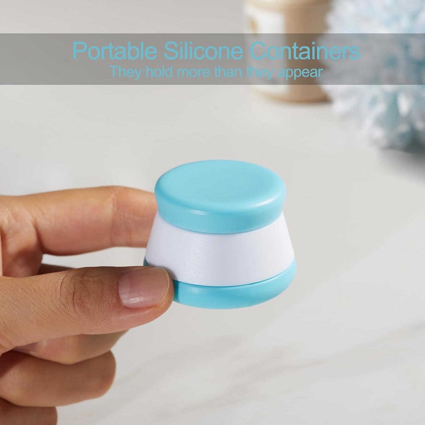 INSFIT Travel Containers for Toiletries, TSA Approved Silicone Cream Jars, Leakproof Travel Accessories with Lids