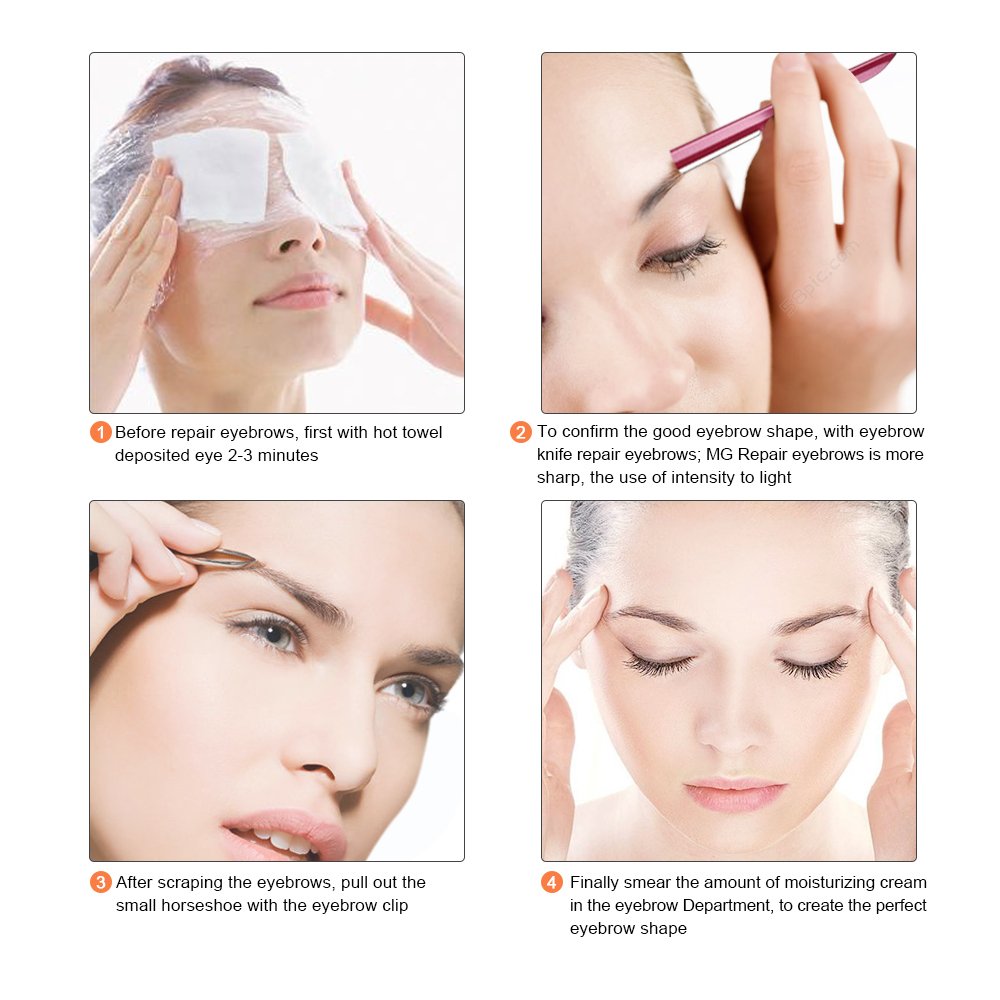 Eyebrow Razor, Eyebrow Razor Shaper for Men and Women, Grooming Shavers (red-10pcs)