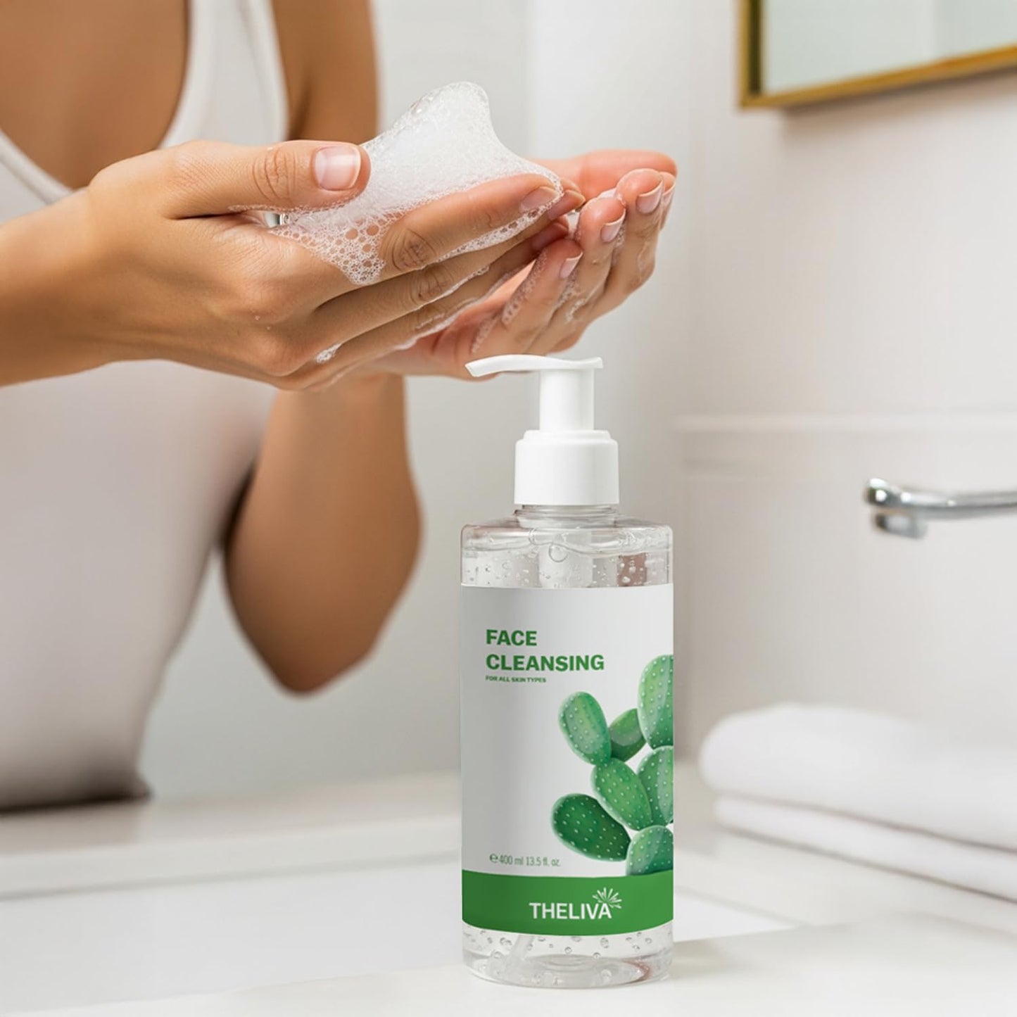 Hydrating Face Wash for Women–Cactus Extract Facial Cleanser–Anti Aging & Gentle Cleanser for Oily Skin–Hydro Boost Gel Texture–Refreshing Daily Wash – 13.5 oz