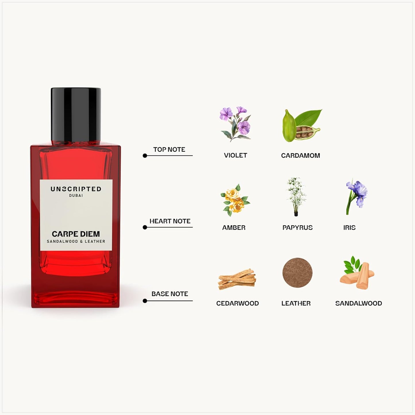 Unscripted. Carpe Diem - Perfume For Men And Women - Women Perfume with Amber, Cedarwood, Leather Notes - Bold, Long-Lasting Mens Cologne - 3.4 oz