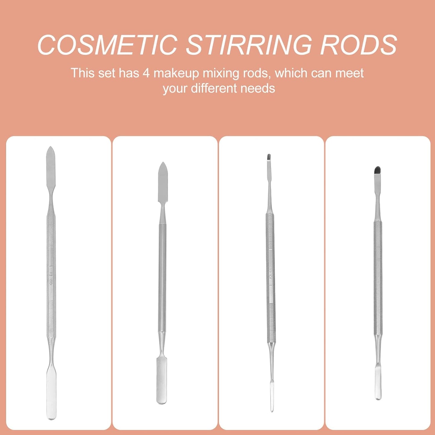 4Pcs Stainless Steel Depotting Spatula Makeup Spatula Tool Make Up Accessories for Makeup Cosmetics Mixing