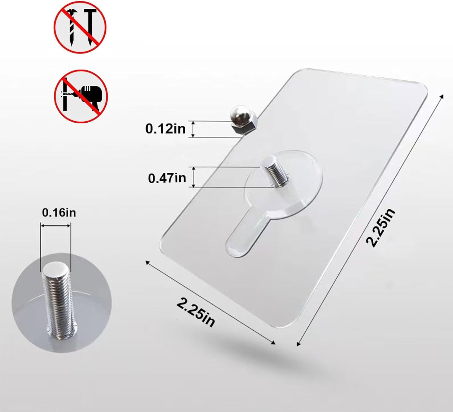 14 Pack Wall Hooks, Picture Hangers Without Nails, No Damage Adhesive Wall Hook for Kitchen Bathroom Bedroom Office, Waterproof & Rustproof