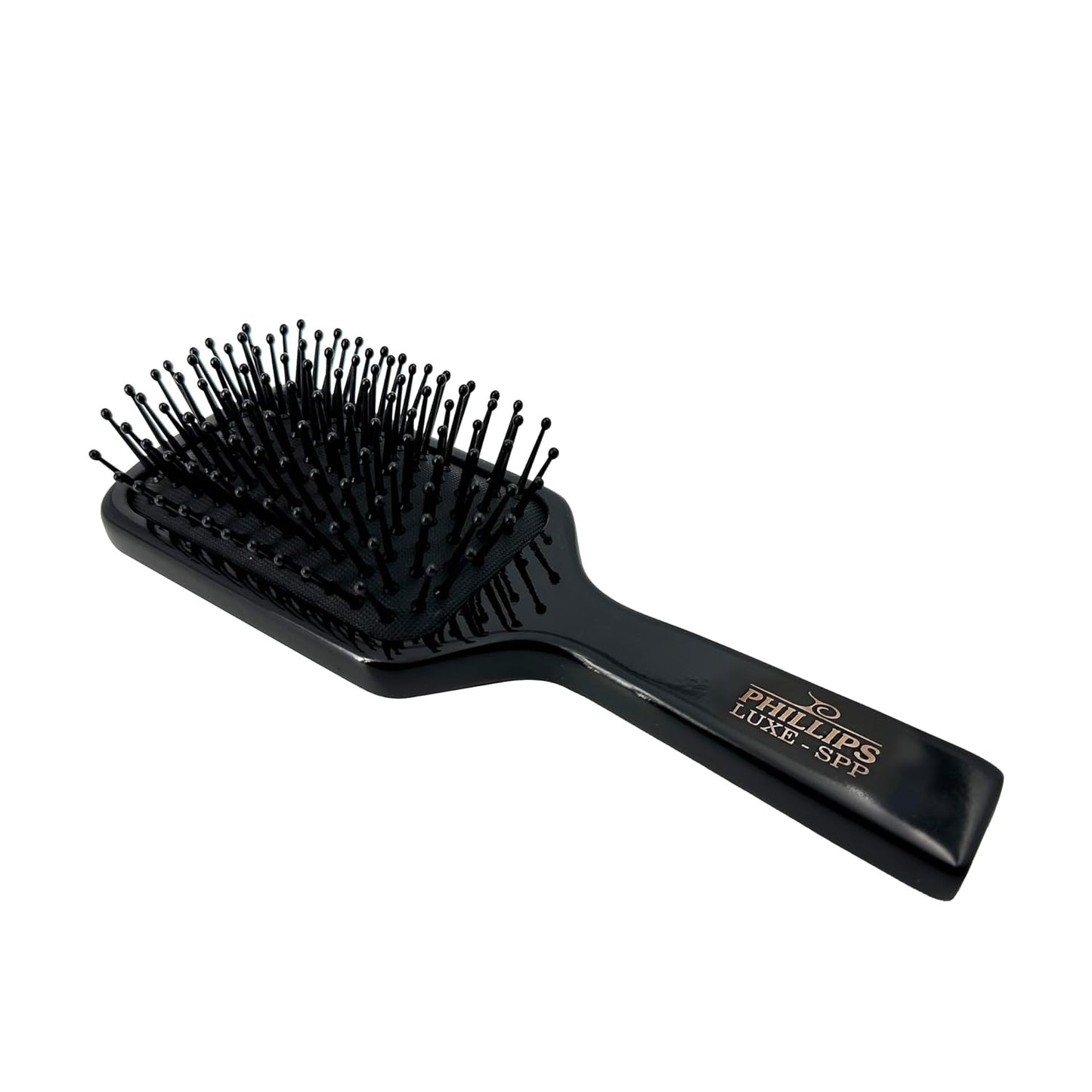 Phillips Brush Luxe Square Paddle Purse Sized Hair Brush, Sleek Black Color with Gold Accents – 7 inch Detangler Paddle Brush from the Luxe Series by Phillips Brush