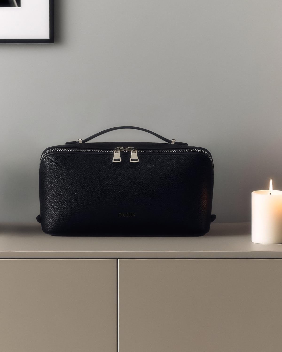 EACHY Travel Makeup Bag,Large Capacity Cosmetic Bags for Women,Waterproof Portable Pouch Open Flat Toiletry Bag Pattern Makeup Bag