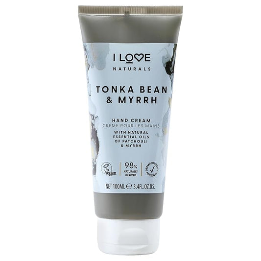 I Love Naturals Tonka Bean and Myrrh Hand Lotion - Hand Lotion for Dry Skin - Moisturizing Lotion with Shea Butter and Coconut Oil - 3.38 oz