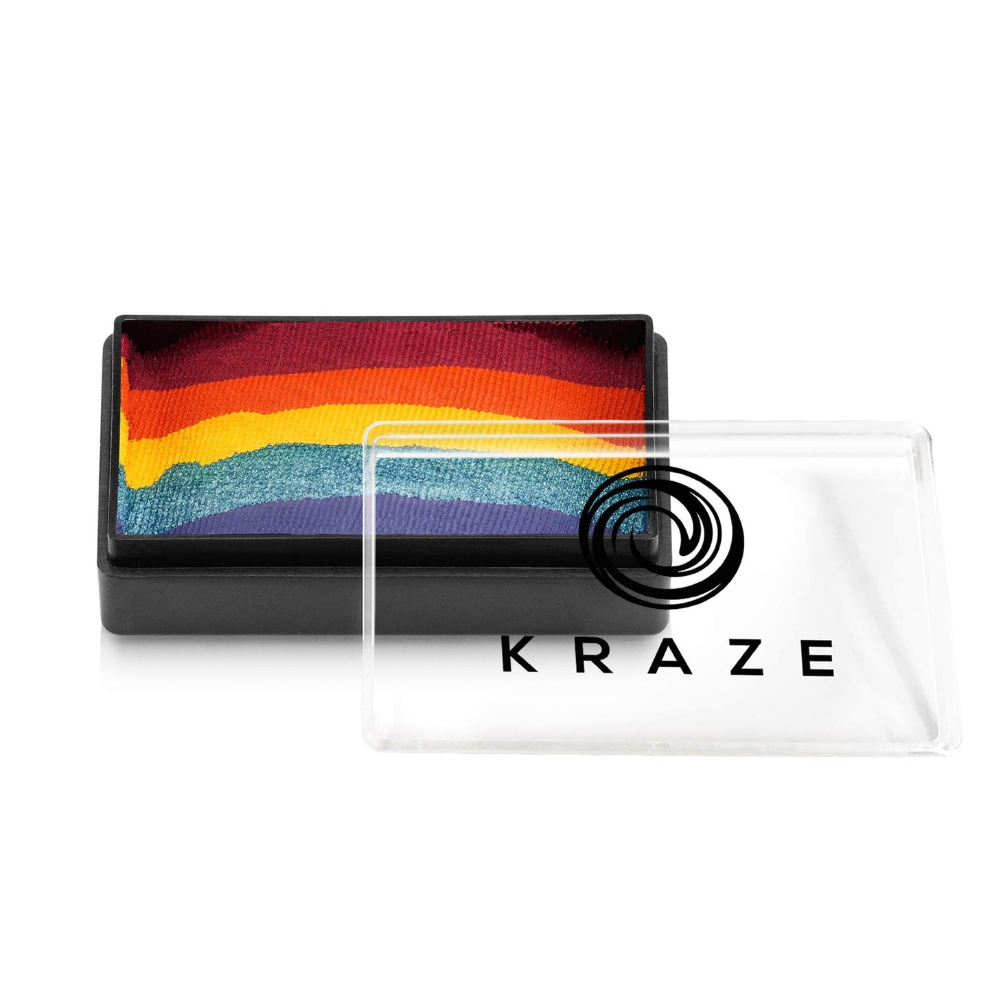 Kraze FX Dome Stroke - Girly Girl Rainbow (25 gm), Professional 1-Stroke Split Cake, Hypoallergenic, Non-Toxic, Water Activated Face & Body Painting Makeup Supplies for Sensitive Skin, Kids, Adults