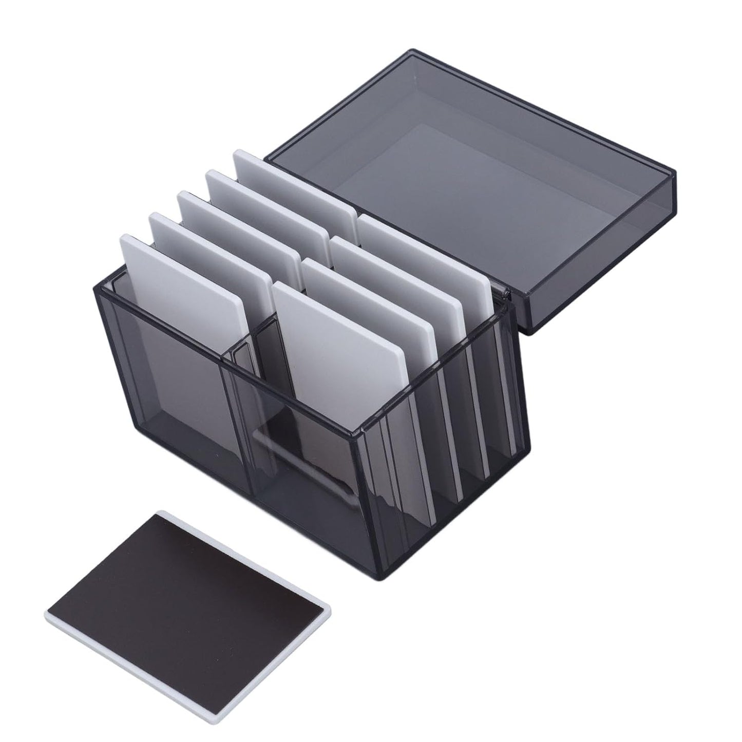 10 Layers Acrylic Eyelash Storage Box, Eyelash Holder Extension Tool with Magnetic Bottom, Makeup Organizer False Eyelashes Glue Pallet Holder, Grafting Eyelash Extension (Tea