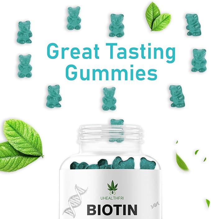 Biotin Gummies, Hair, Skin and Nails Gummies - Supports Healthy Hair - Vegan Biotin Vitamins for Women & Men (1)