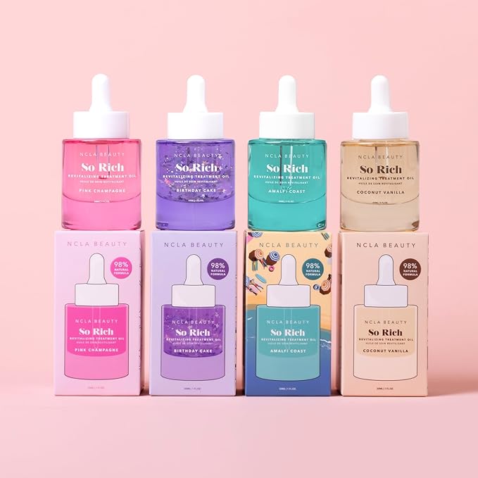 NCLA - So Rich Revitalizing Treatment Oil | Nutrient-Rich, Hydrating, Calming, Moisturizing | Multi-Purpose, Safe for Daily Use | Cruelty-Free, Vegan (Pink Champagne) 30 mL / 1 fl oz