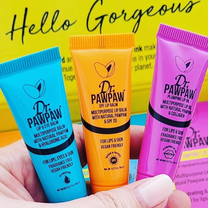 Dr. PawPaw Multipurpose Lip and Eye Balm - Vegan Hydrating Lip Balm - Moisturizing Eye Cream with Natural PAWPAW and Hyaluronic Acid - 0.27 oz