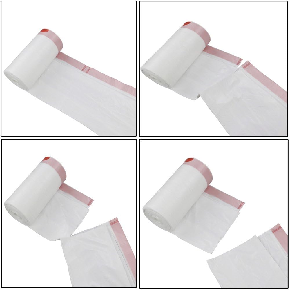 1.5 Gallon Small Trash Bags With Drawstring, White Garbage Bags