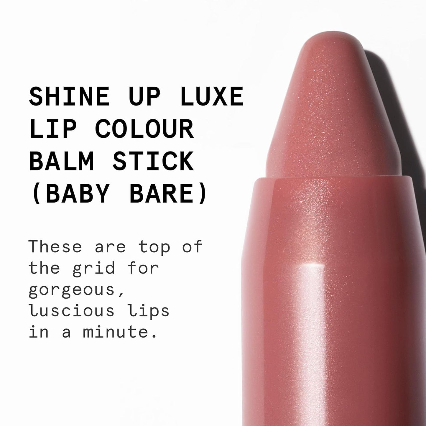 Beauty Pie Shine Up Luxe Lip Colour Balm Stick (Baby Bare) For Hydrating, Softening & Soothing Lips
