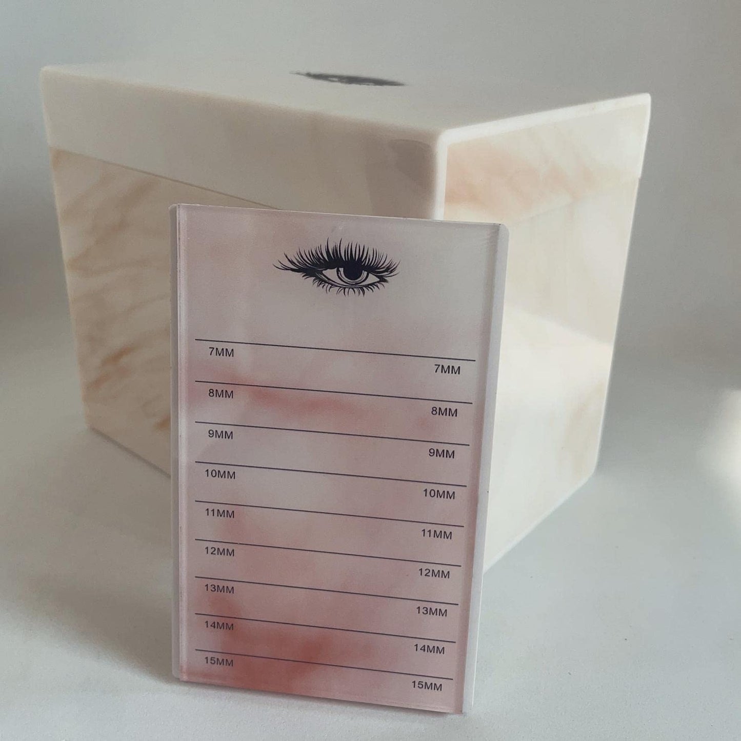 10 Layers Acrylic Eyelash Storage Box,Eyelash Holder Extension Tool,Makeup Organizer False Eyelashes Glue Pallet Holder, Grafting Eye lashes Close-Packed Display with 10 Pallets (Yellow Marble)