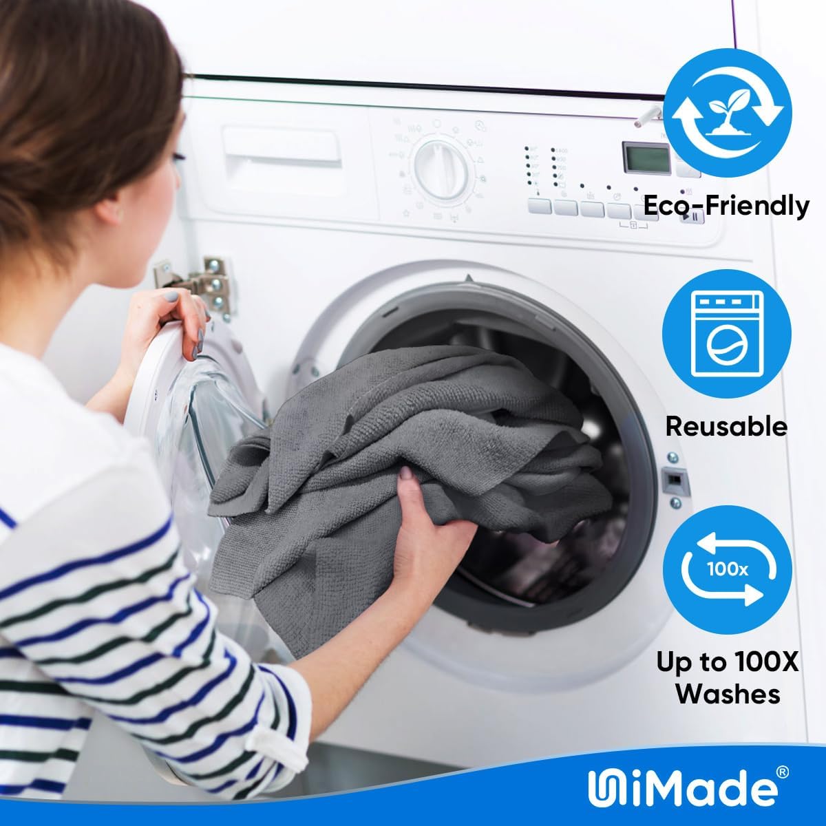 Shop Towel Rags, 10 Pack Reusable Shop Rags Bulk Microfiber Cleaning Cloth Lint Free Cleaning Towels for Car Kitchen Automotive Bar Mechanic Restaurant Garage, 11.5"x 11.5", Grey