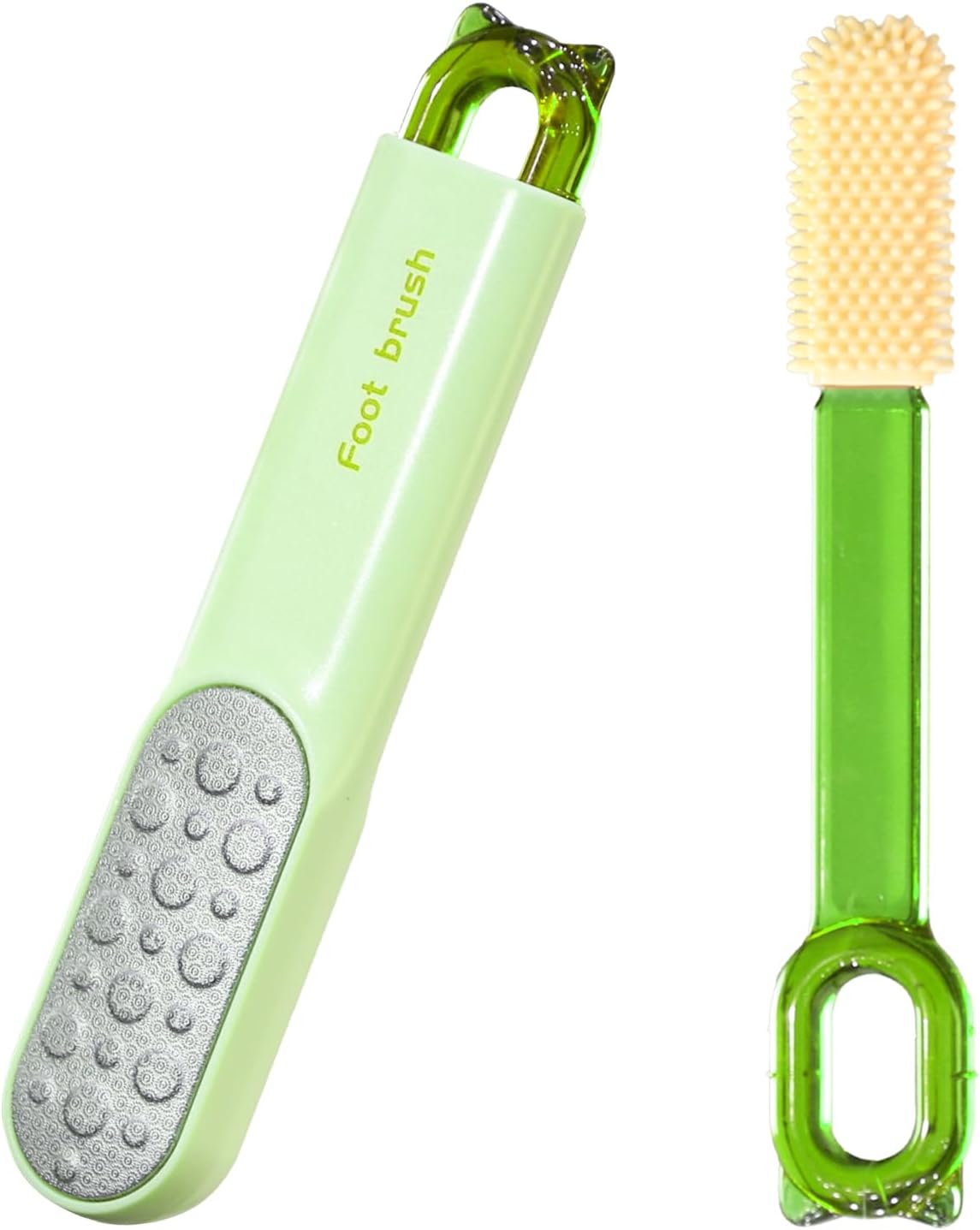 Double-Sided Stainless Steel Foot File, Foot Callus Remover & Foot Scrubber, Professional Pedicure Tool for Dry & Wet Feet, Safe Hard Skin Remover for Sensitive Feet, Green (Ergonomic Grip)