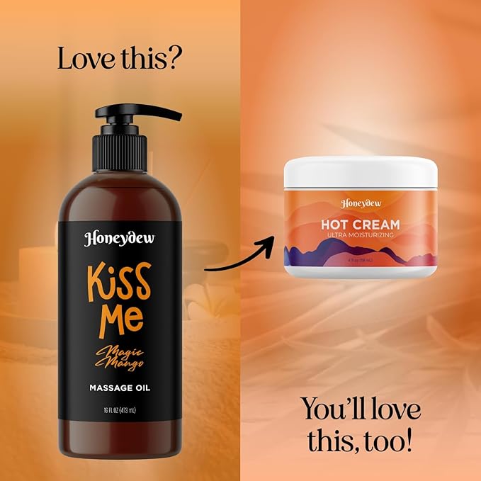 Mango Sensual Massage Oil for Couples - Alluring Tropical Full Body Massage Oil for Date Night and Nourishing Body Moisturizer with Sweet Almond - Vegan Non Staining Non Greasy Smooth Gliding Formula