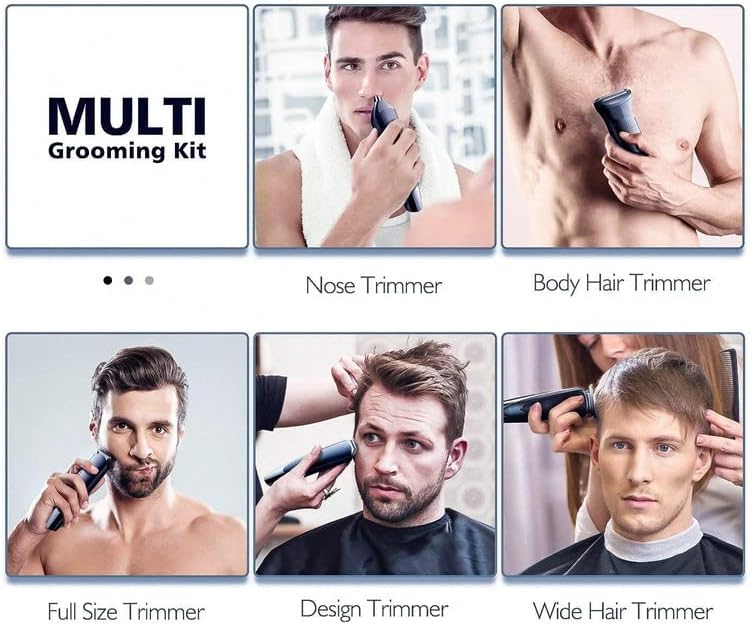 Hatteker Mens Beard Trimmer Grooming kit Hair Trimmer Mustache Trimmer Body Groomer for Nose Ear Facial Hair Cordless Waterproof 5 in 1