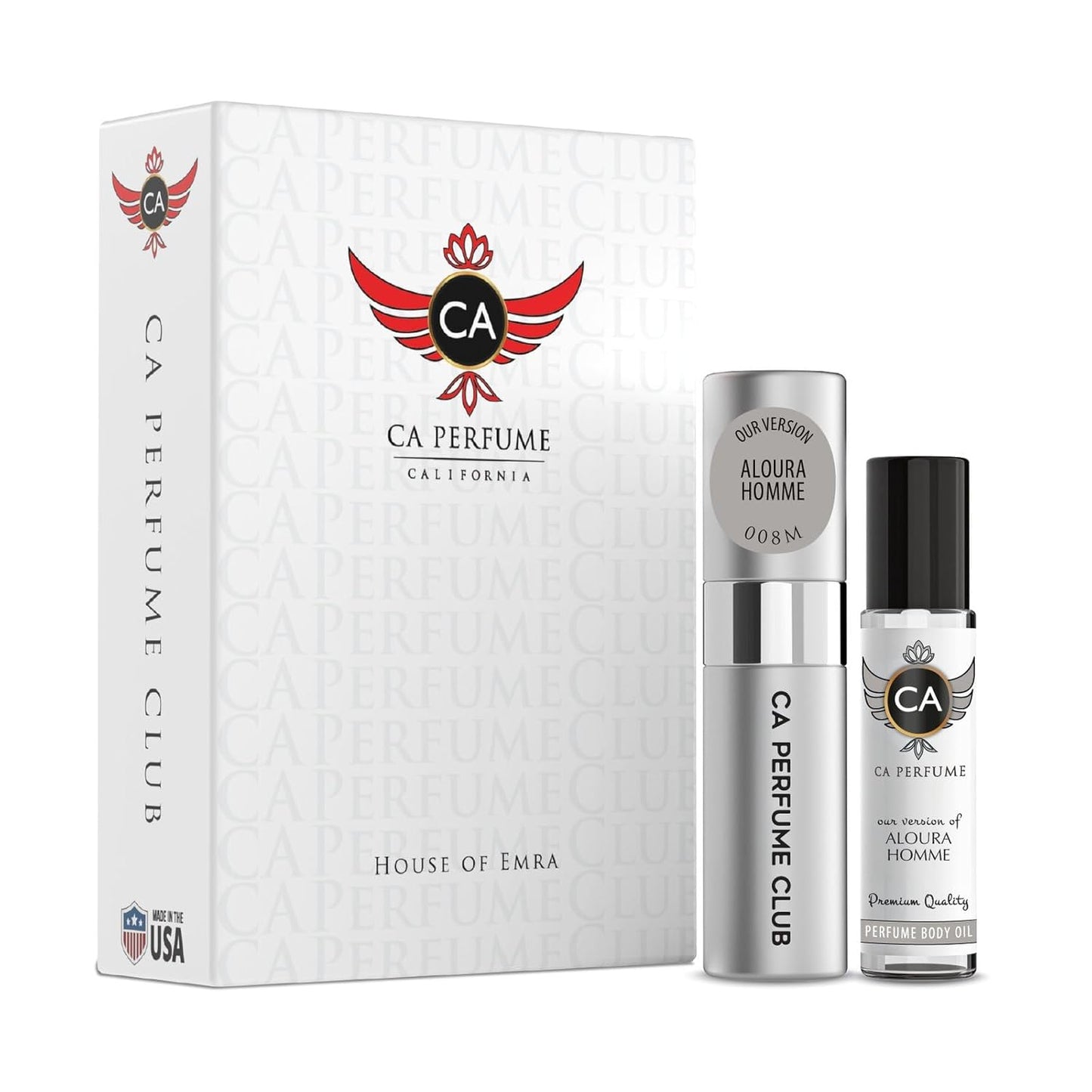 CA Perfume Duo Impression of Aloura Homme For Men Perfume Layering Cologne Set Long Lasting Travel Size EDP + Body Oil Roll-On Bottle 0.27 Fl Oz+0.33 Fl Oz