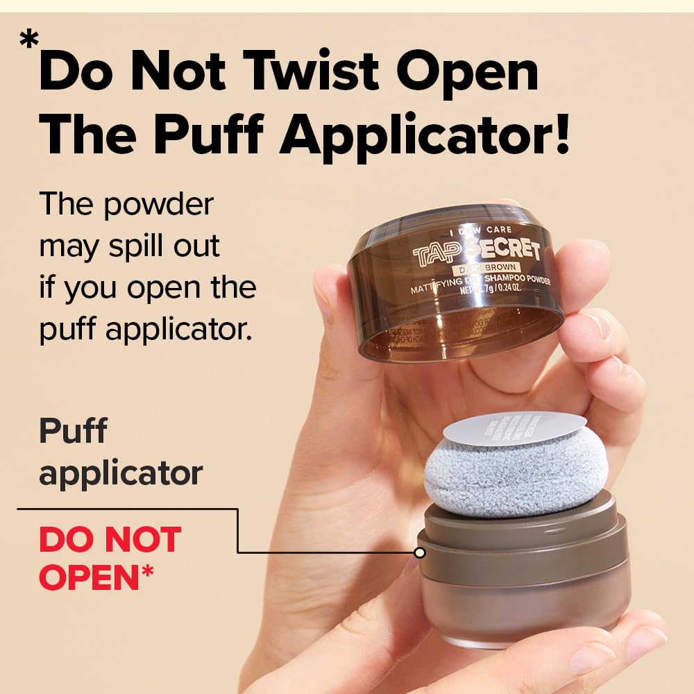 I DEW CARE Biotin Clarifying Dry Shampoo - Tap Secret Dark Brown Refill | Strengthening & Volumizing, Powder Type, Refillable, Travel size, Non-aerosol, Korean Ginseng, Gifts For Women, 0.28 Oz