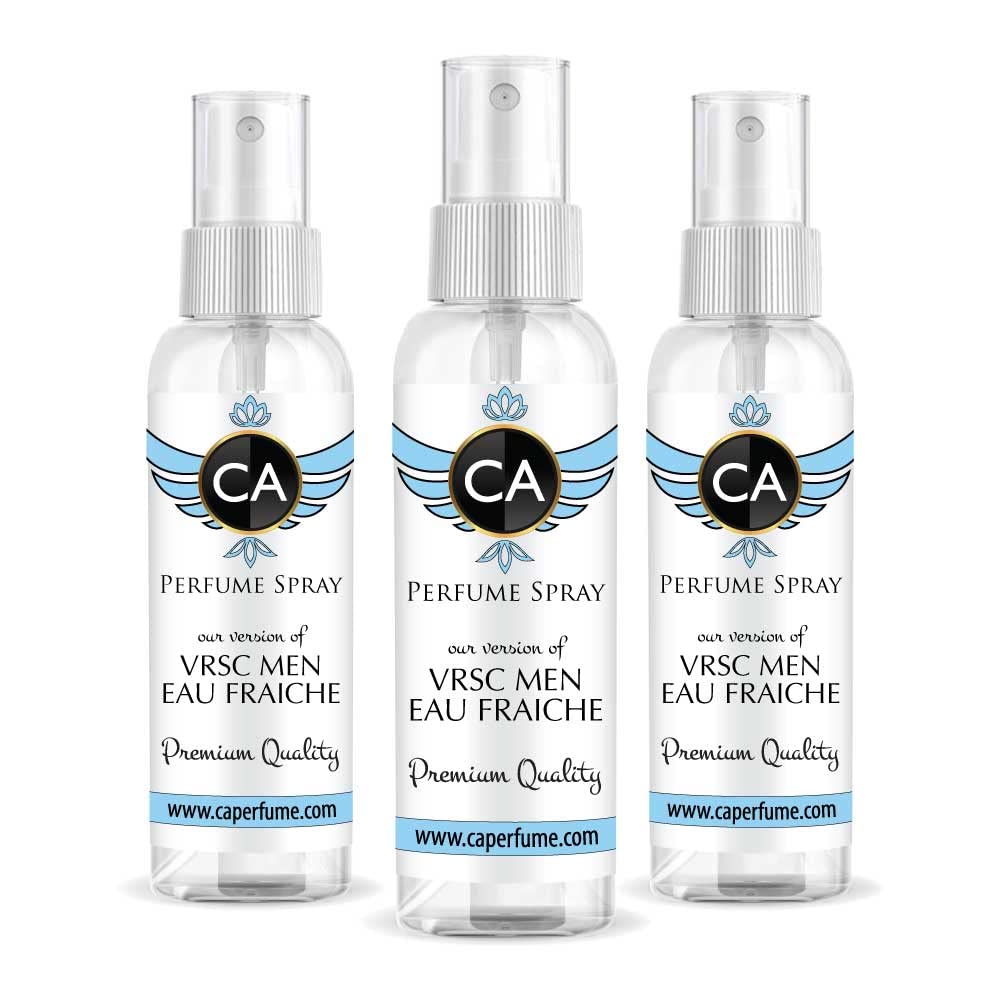 CA Perfume Eco Refill Impression of Men Eau Fraiche For Men EDP Perfume Concentrated Long Lasting Eau de Parfum Spray Refillable Atomizer Bottle 2 Fl Oz/60ml-X3