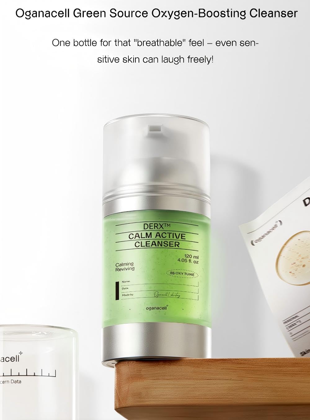 DERX Facial Cleanser for Sensitive & Oily Skin – Calm Cleansing Foam with Plant Tannin, Redness Relief & Oil Control, Oxygen Bubble Technology, Korea Skincare (120ml/4.05 fl.oz.)