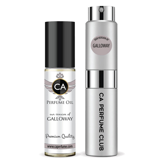 CA Perfume Duo Impression of Galloway For Women And Men Perfume Layering Set Long Lasting Travel Size EDP + Body Oil Roll-On Bottle 0.27 Fl Oz+0.33 Fl Oz