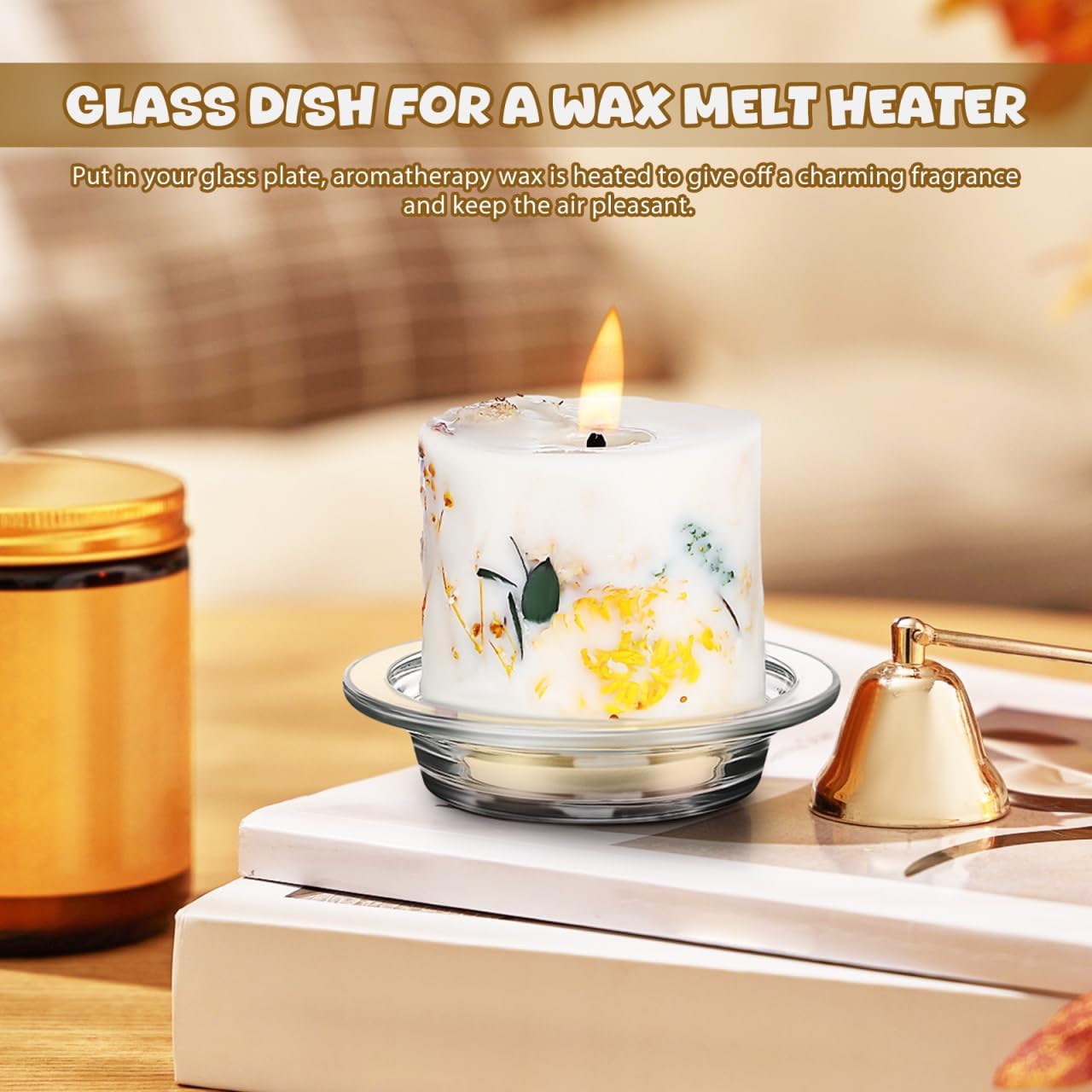 4Pcs Wax Warmer Replacement Dish, Replacement Wax Heating Tray, 4.5in Glass Aromatherapy Tray Candle Heating Bowl, Oil Warmer Tray, Wax Melting Tray Wax Tray for Candle Warmer