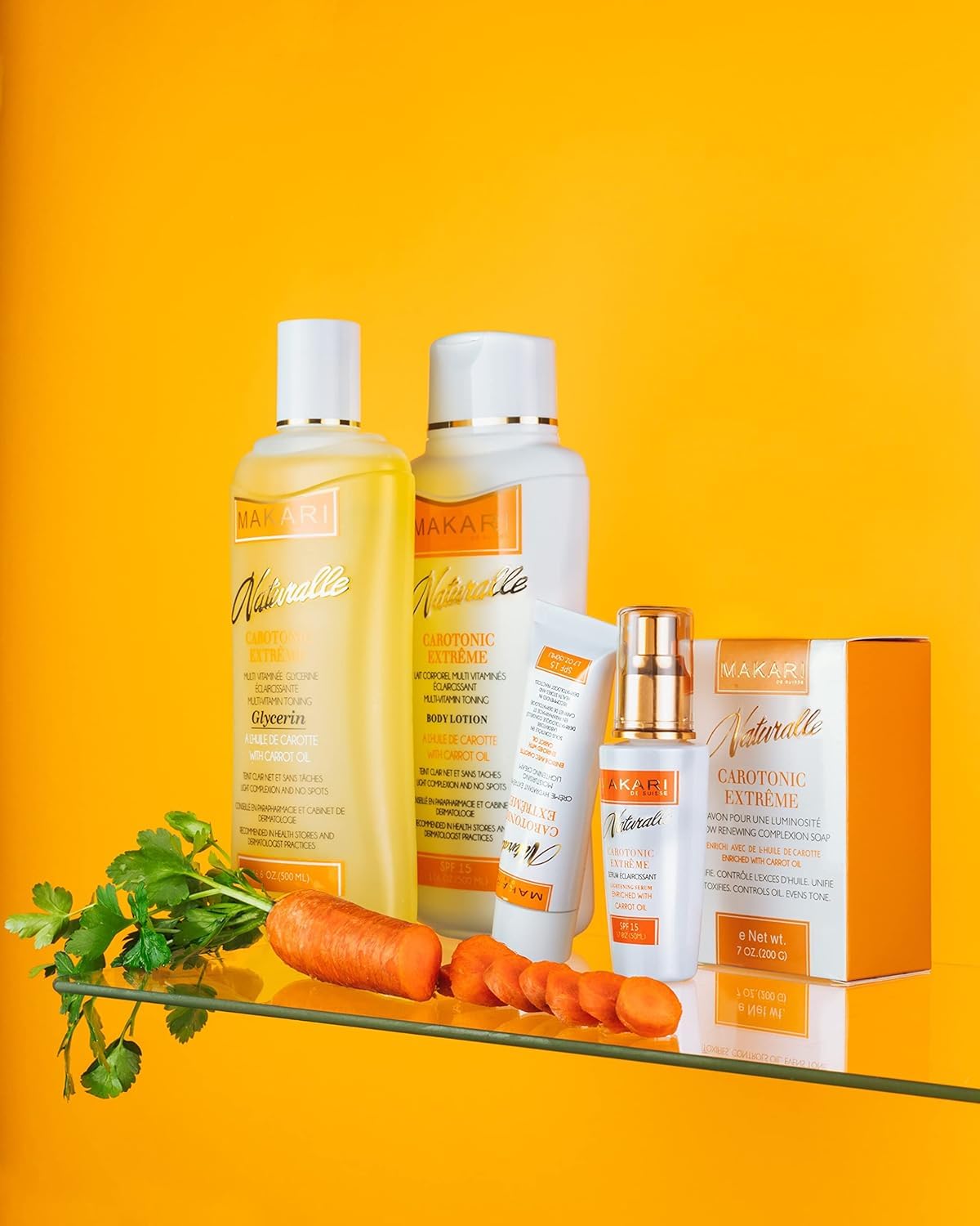 Makari Naturalle Carotonic Extreme Brightening Serum SPF15 (1.7 Oz) 2 Pack, Helps Heal Blemishes, Scars and Imperfections | Brightens, Smoothens, & Gives Antioxidant Protection