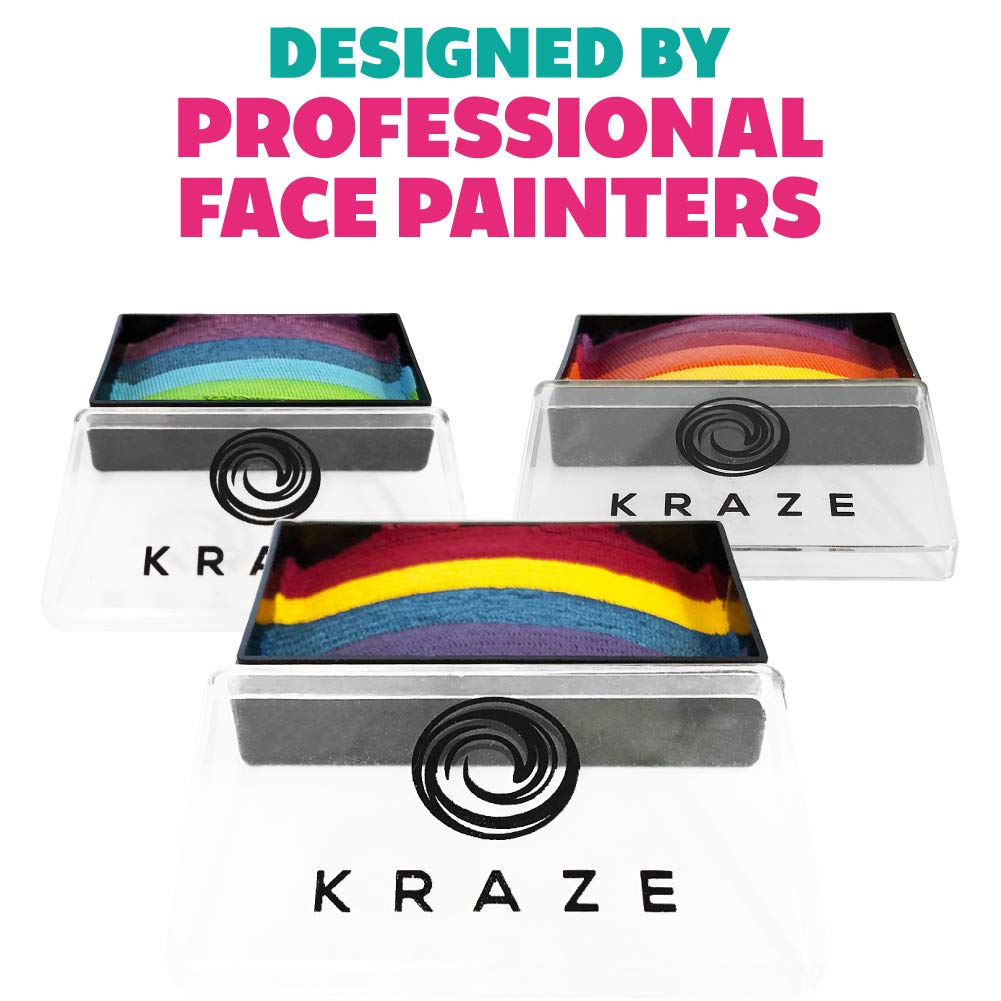 Kraze FX Dome Stroke - Lush (25 gm), Professional 1-Stroke Split Cake, Hypoallergenic, Non-Toxic, Water Activated Face & Body Painting Makeup Supplies for Sensitive Skin, Kid Safe, Adults