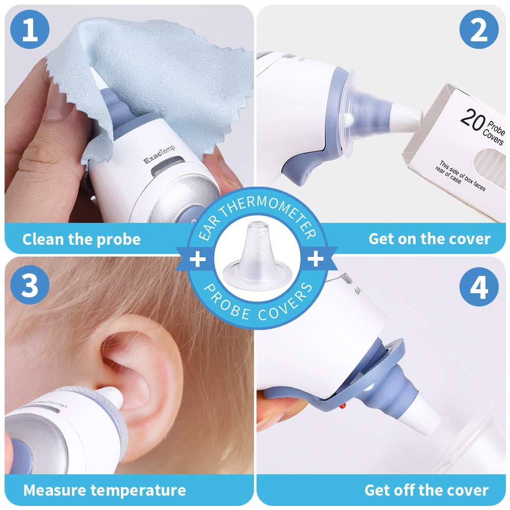 200X Ear Thermometer Probe Covers Lens Filters Refill Caps for All Braun Digital Ear Thermometer Models, BPA Free and Disposable for Braun Thermoscam 7 Series, 6 Series(200)