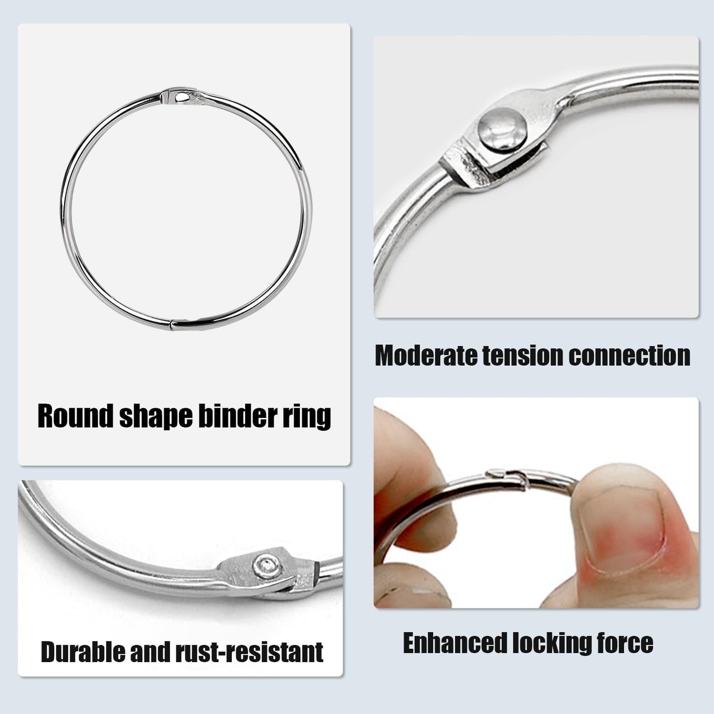 0.76 Inch Loose Leaf Binder Rings (120 Pack), Nickel Plated Small Metal Book Rings for Index Cards, Documents, Keychains, DIY Crafts, Office, School, and Home Supplies (0.76-inch)