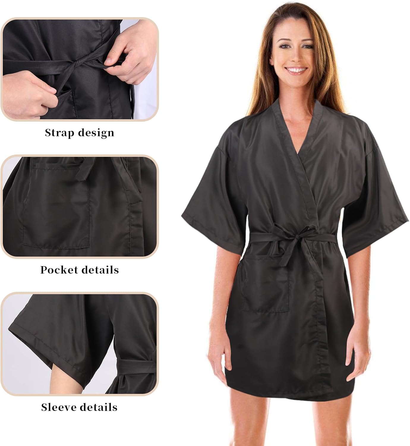 Salon Client Gown Robes Cape Hair Cutting Smock with Adjustable Tie for Hair Cutting Barber Hairstyling
