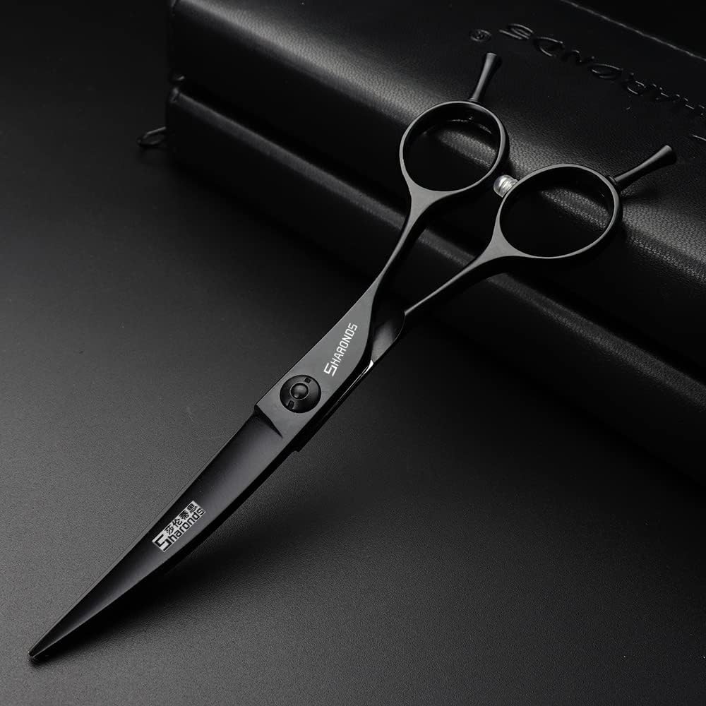 6 Inch 4pc Ergonomic Barber Scissors, 440C Stainless Steel, Right Hand, Hairdressing Scissors