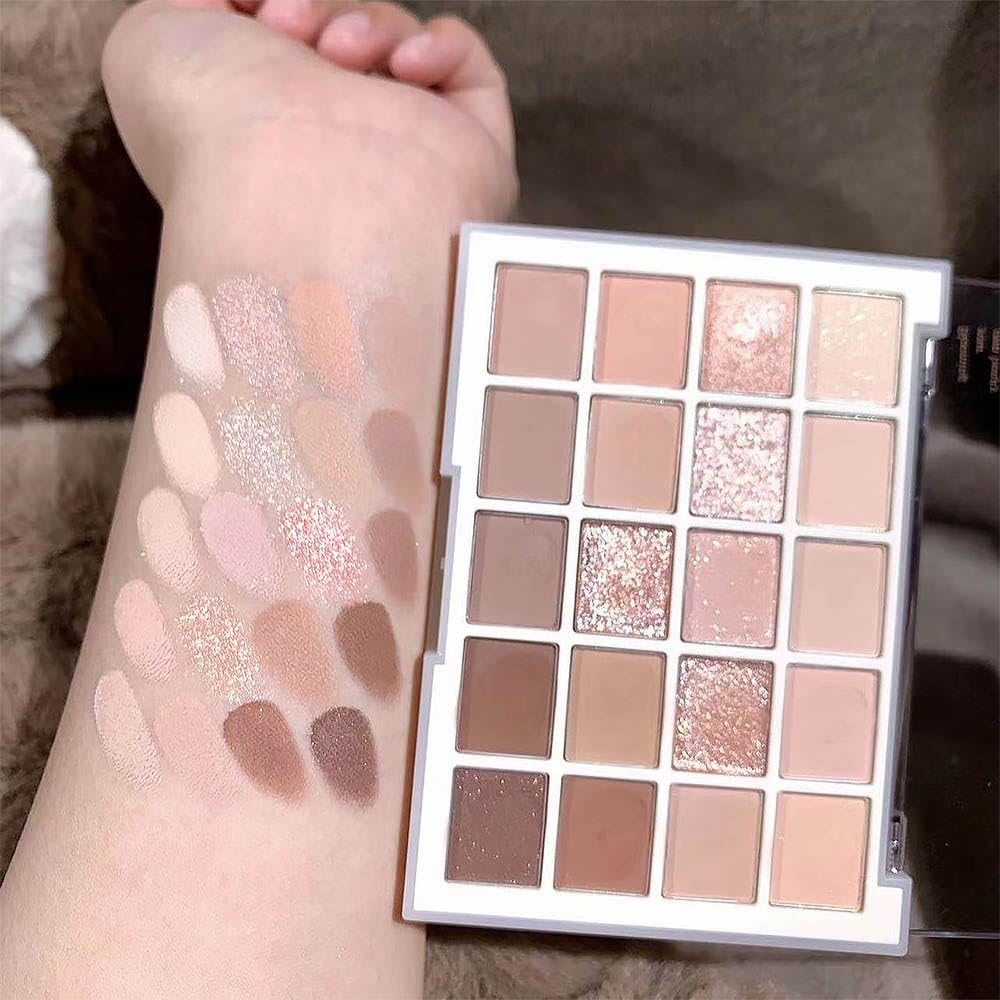 20Colors Rose Gold Dark Brown Nude Basics Matte Eyeshadow Palette,Eye Shadow Travel Makeup Palette all in one Long Lasting Waterproof,Great for Travel Gift Kit