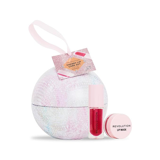 Revolution Beauty Cherry Lip Oil Gift Set Set with Cherry Glaze Lip Oil & Lip Mask, Nourishing & Conditioning, Vegan & Cruelty-Free