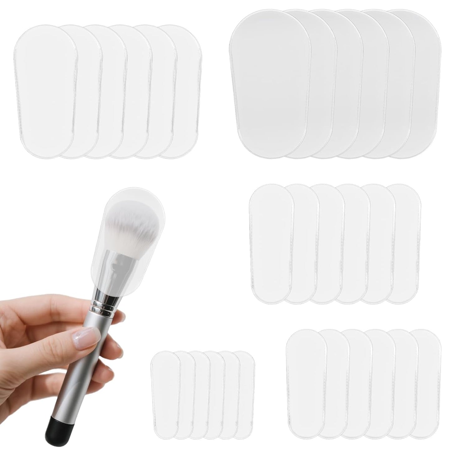 30 Pcs Makeup Brush Covers, 5 Sizes Makeup Brush Protector Kit, Plastic Dustproof Makeup Brushs Cover for Travel and Safe Storage, Lightweight