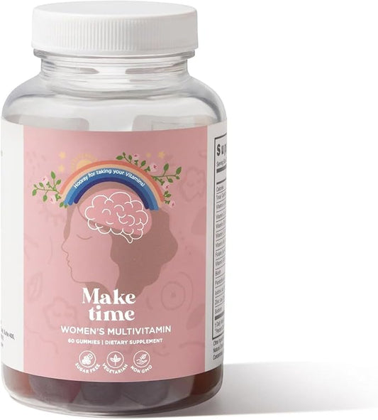 MAKE TIME - Sugar-Free Women’s Multivitamin Gummies - Daily Support with Vitamin A, C, D3, E, B6, B12, Folate, Biotin, Iodine & Zinc - Delicious & Easy to Take - 30 Servings