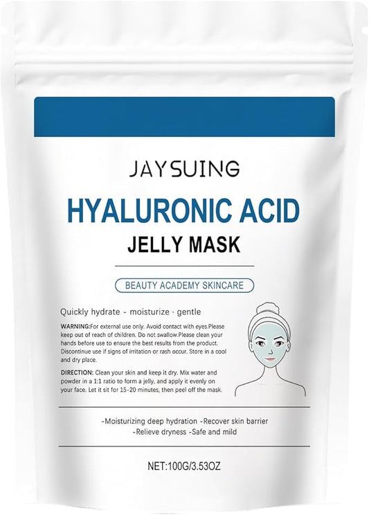 Hyaluronic Acid Powder 100g - Low Molecular Weight, Vegan & Cosmetic Grade, Water-Soluble Hydrating Ingredient for DIY Facial Serums, Moisturizing & Smoothing Skin (1PC)