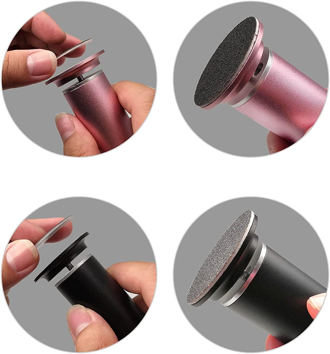 120pcs Replaceable Sandpaper Discs 60 Grit 150 Grit, Thick Self-Adhesive Replacement Sandpaper Refill Sanding Pads for Electric Foot Callus Remover Feet Sander (60 Grit +150 Grit)