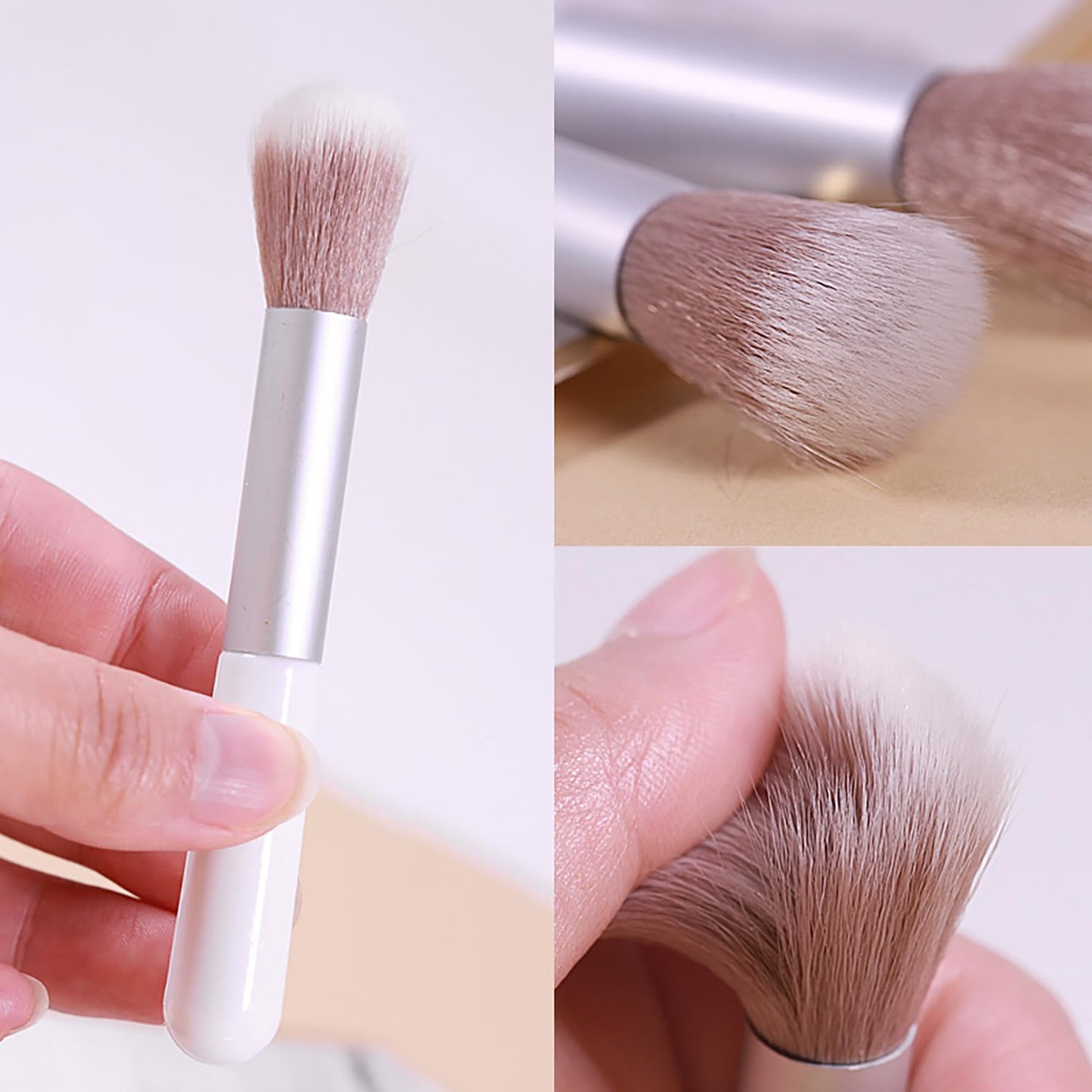 WOKOTO 5PCS Nail Dusting Brush Collector Brush For Nails Art Dust Cleaning Brushes, Blush/Powder Brush Makeup Brushes For Women & Girls, Nail Brushes For Nail Art Acrylic Cleaning Tools